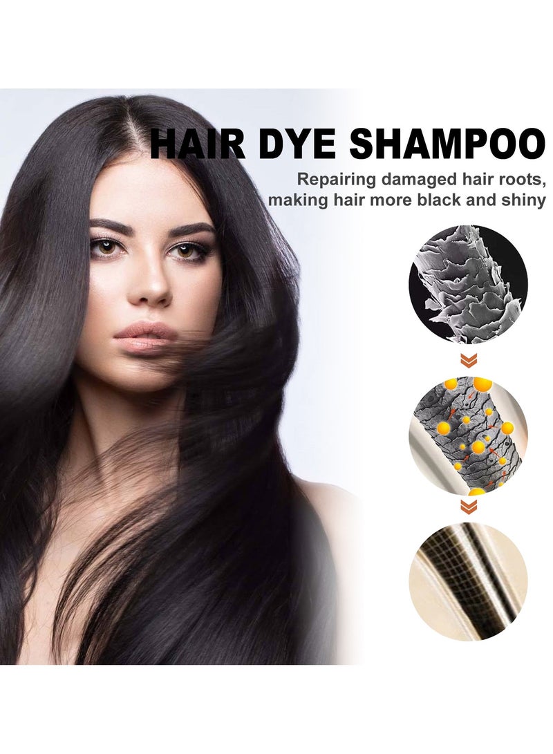 EELHOE شامبو صبغ الشعر الأسود للشعر الرمادي، شامبو صبغ الشعر شبه الدائم للنساء والرجال - Image 4