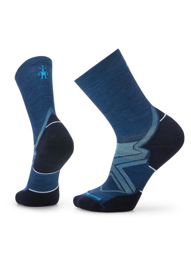 SmartWool Unisex Run Cold Weather Targeted Cushion Crew Socks, ALPINE BLUE, L EU - Image 1