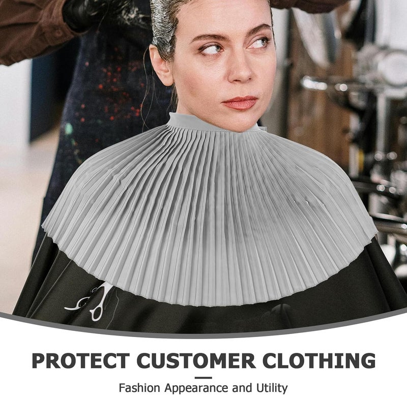 Waterproof Hairdressing Salon Cape for Hair Stylist with Adjustable Hook and Loop Closure, Grey Barber Cape for Haircut Coloring Shampooing and Makeup Styling - Image 3