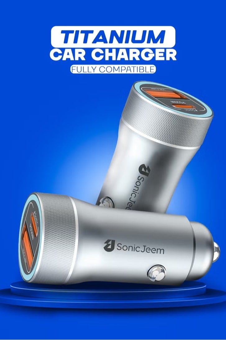 SONIC JEEM AE-Sonic Geem Titanium Fast Charging 100W Dual PD TYPE-C USB Car Charger, the most powerful ever - Image 5