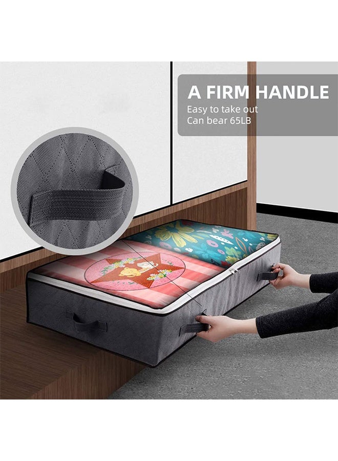 تودي جي هو 2 حزمة كيس تخزين تحت السرير ، حاويات تخزين قابلة للطي تحت السرير ، منظمي الخزانة وخزانات التخزين ، تخزين تحت السرير لبطانيات الملابس والأحذية (رمادي داكن) - Image 3