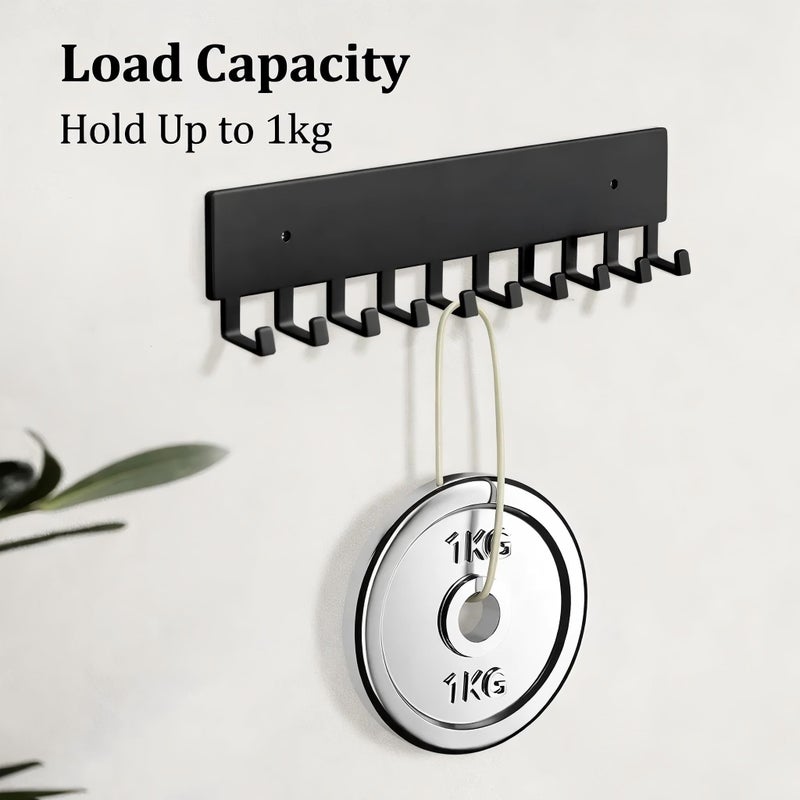 Hoomast Key Holder Wall Mount with 10 Hooks - Key Rack Organizer for Entryway, Kitchen & Office, Screw-in Mounting 1 Pack 14 Inch - Image 3