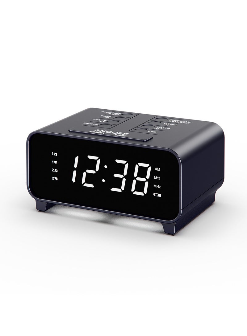آي توما راديو الساعة مع راديو AM / FM ، إنذارات مزدوجة ، Snooze ، إعدادات ذاكرة مسبقة ، Dimmer ، موقت النوم ، 12 / 24 ساعة ، ساعة رقمية مع التحكم في الصوت ، ضوء الليل وشاشة LED بيضاء ساعة المنبه لغرفة النوم - Image 1