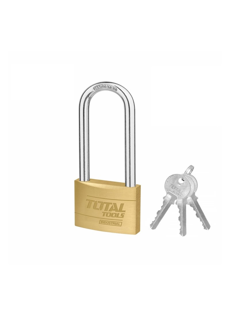 TOTAL heavy duty long shackle brass padlock 30 mm 