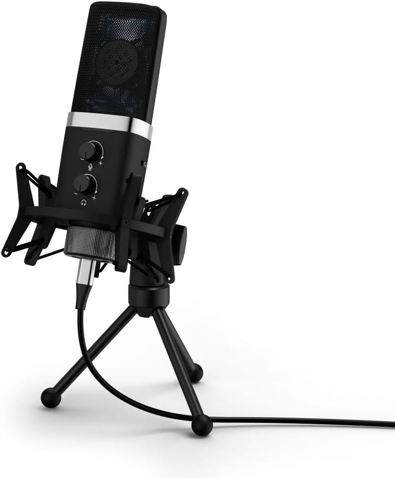 uRage Stream 900 HD Studio USB-C Condenser Streaming Microphone with Boom Arm Spider Mount LED Mute Indicator - Professional Podcast Mic Direct Mix Control for PC/Mac - 20Hz-20kHz Audio Kit - Black - Image 2