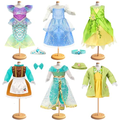 WONDOLL 18 inch Doll Clothes Accessories 6Pcs Different Fairytale Costume Dress - Image 5