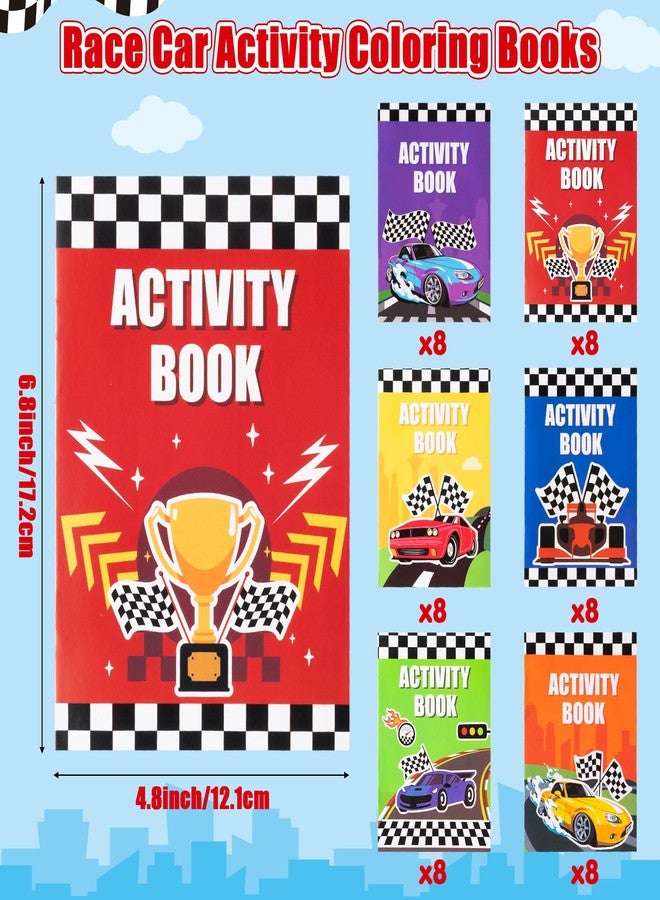 JAPBOR Race Car Coloring Books - 48PCS Mini Racing Cars Activity Color Books Bulk for Kid Party Favors, Truck Transportation Themed Small Colouring Pages for Birthday Gifts Class Drawing Painting Game - Image 2