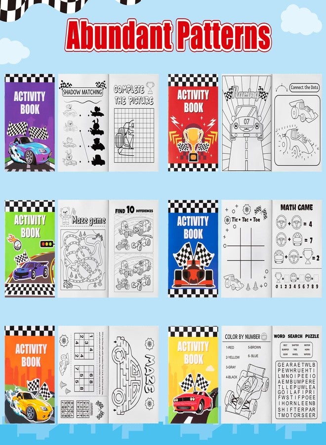 JAPBOR Race Car Coloring Books - 48PCS Mini Racing Cars Activity Color Books Bulk for Kid Party Favors, Truck Transportation Themed Small Colouring Pages for Birthday Gifts Class Drawing Painting Game - Image 3