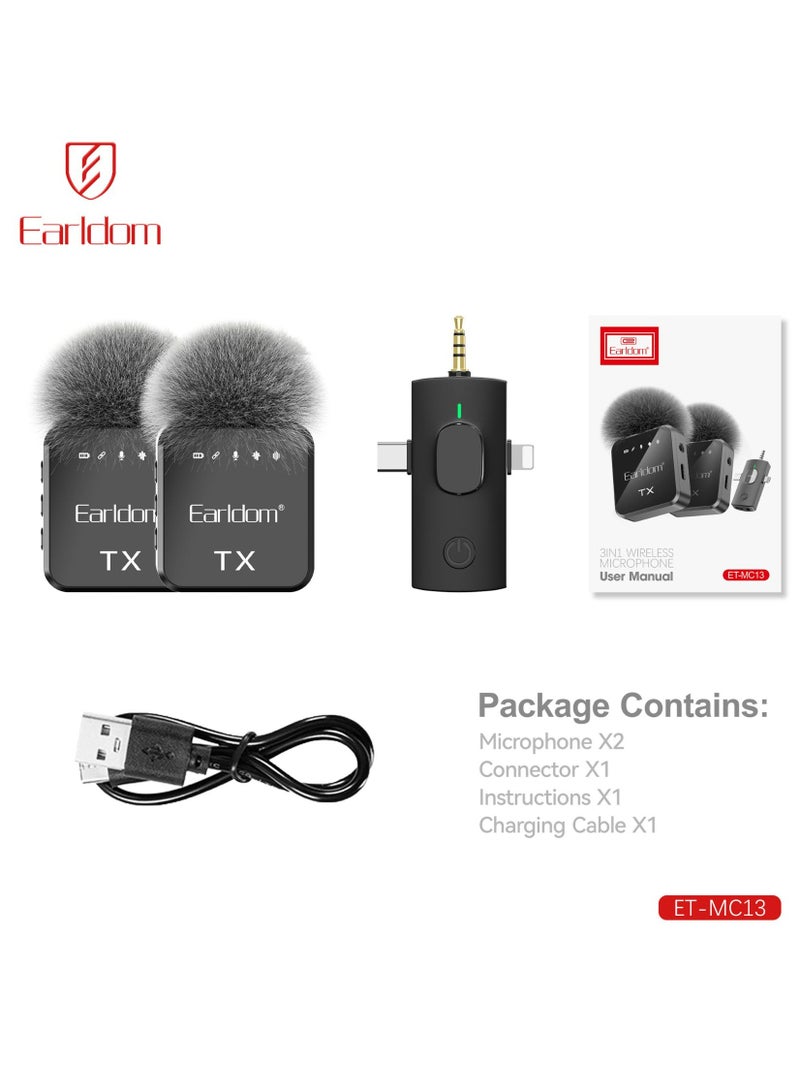 Earldom MC13 AfroCrafts Portable 3in1 Wireless Collar Clip Microphone - Image 2