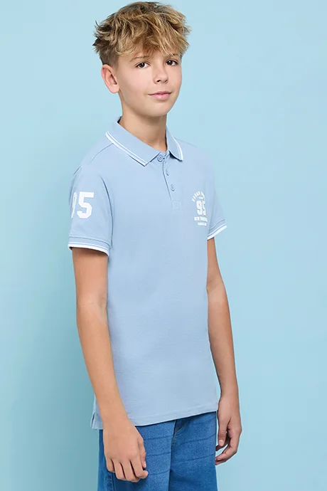 أر أند بي Printed Polo T-Shirt with Short Sleeves