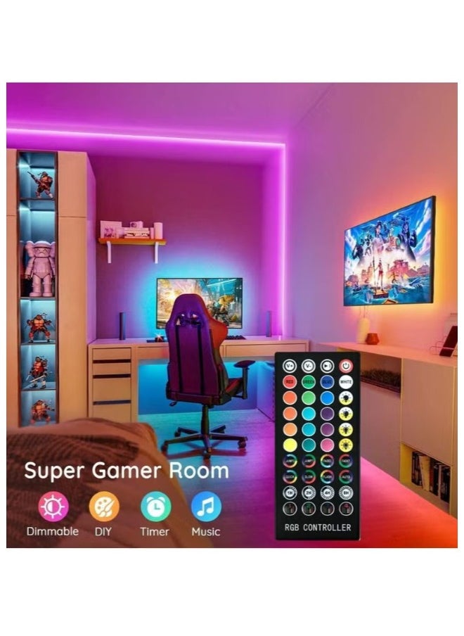 ZCM-HAPPY - RGB LED Flexible Light Strip Set 5V, 24-Key Infrared Remote Control, USB Powered - Image 1