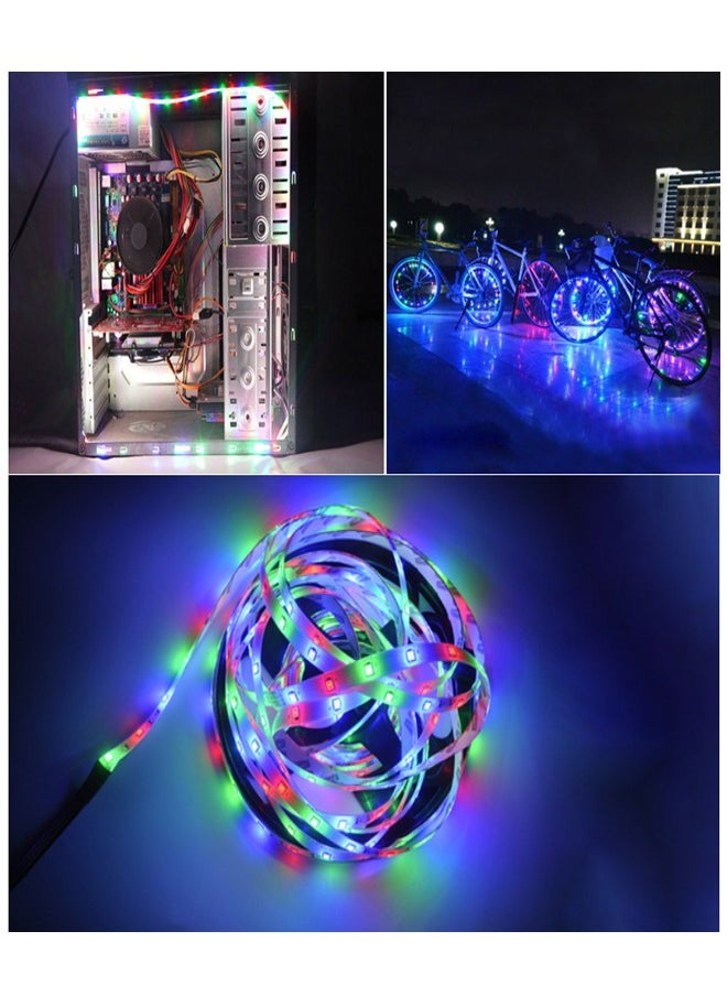 ZCM-HAPPY - RGB LED Flexible Light Strip Set 5V, 24-Key Infrared Remote Control, USB Powered - Image 1