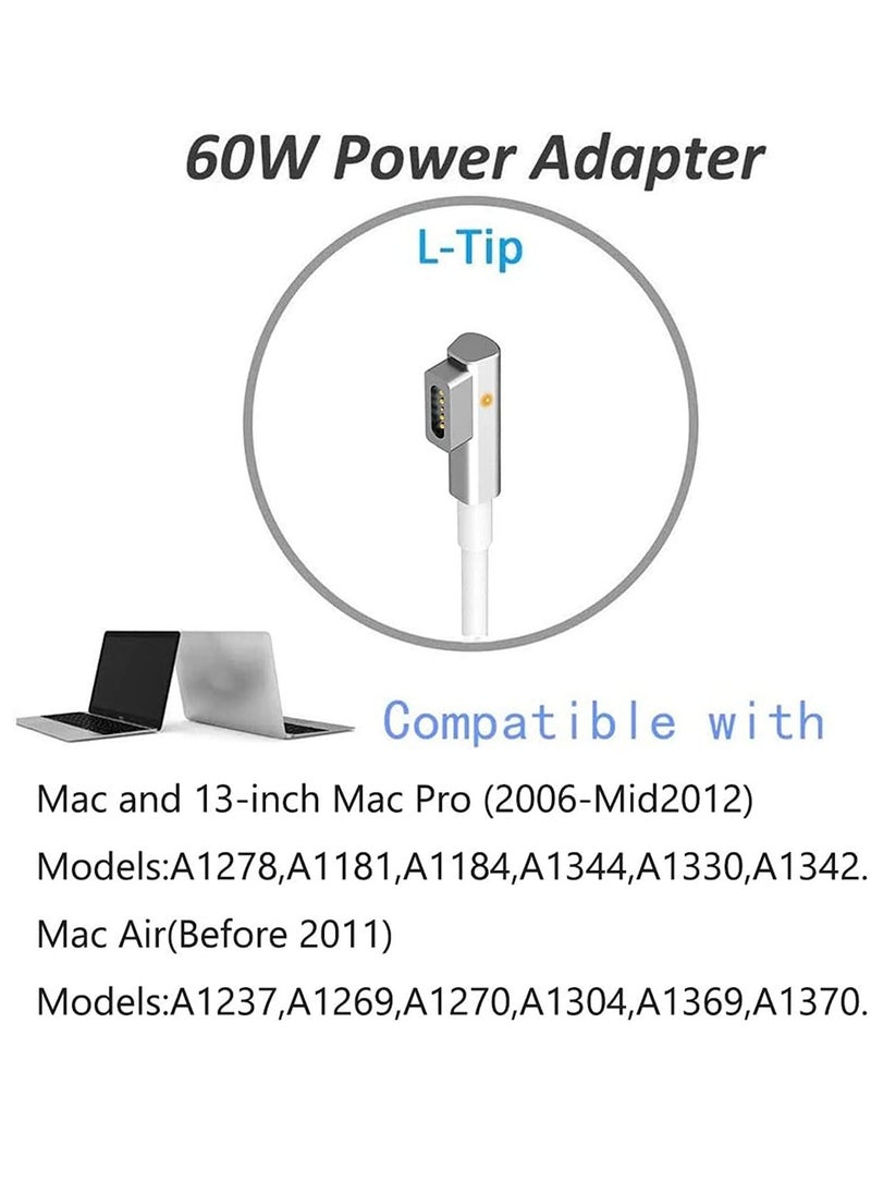 Universal Charger 60W Power Adapter L-Tip Magnetic Connector Charger for Mac Book and 13 inch Mac Book Pro 2012