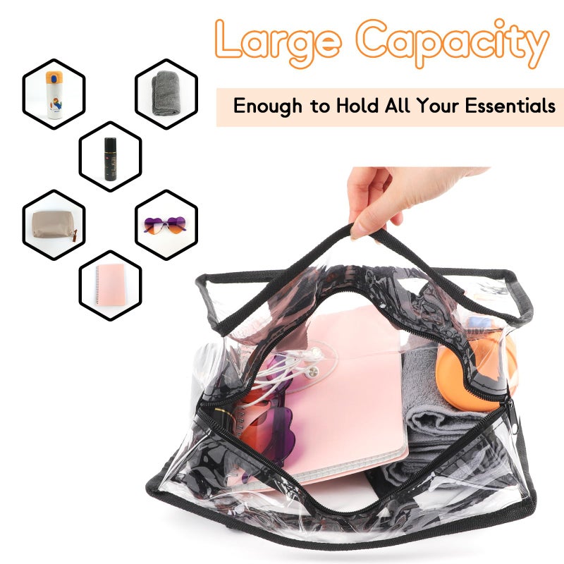 Hoiny Clear Bag for Stadium Events Approved, 12x6x12 Large Transparent Tote Bag with Zipper, Clear Bag Stadium Approved for Gym Concert Sports Festivals School - Image 5