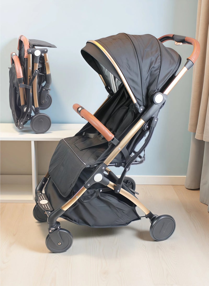 EASY FUTURE One-click Ultra Lightweight Foldable Travel Stroller with Absorbent Multi Position Reclining Seat Foldable Storage Basket Adjustable Canopy Foldable Gear for Airplane NO.1104 - Image 1