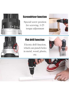 SCIENISH 48V Multifunctional Electric Impact Cordless Drill High Power Lithium Battery Wireless Hand Drills Home Diy Electric Power Tools 2 Battery  - Image 4