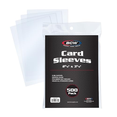 BCW Standard Penny Sleeves 500 Count 258 x 358 Crystal Clear AcidFree for Trading Cards Baseball Basketball Football Hockey Pokmon MTG - Image 1