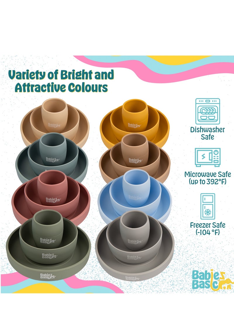 Babies Basic - Silicone Plate, Bowl & Cup- Indigo - Image 1