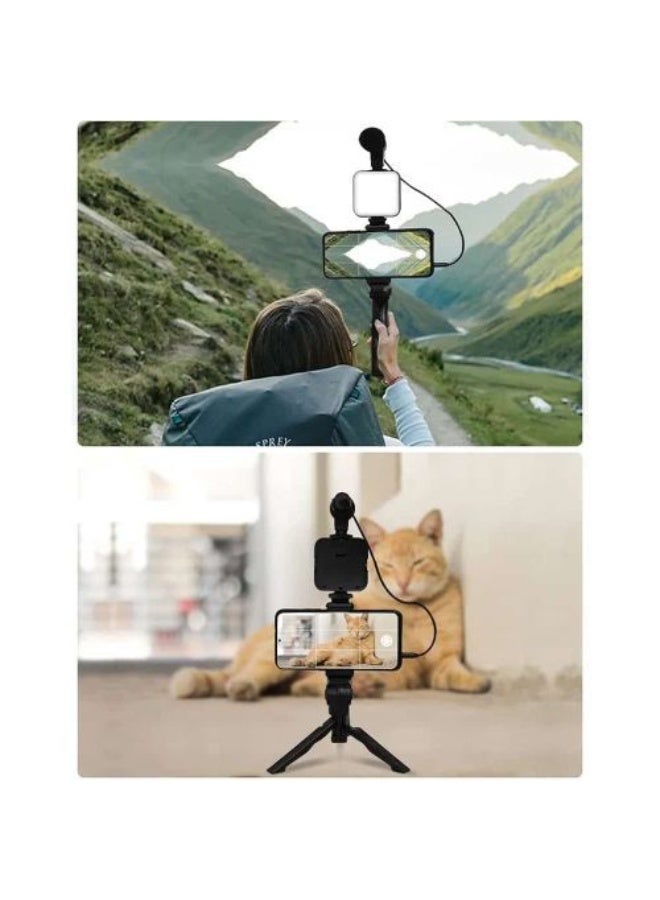 Video Making Kit Professional Lighting Set for Photography AY-49 - with Bluetooth Remote Control, Microphone, Mini Tripod, LED Light, and Mobile Phone Holder Clip for Video Making, Recording YouTube Videos, Podcasts, and Content Creation - Image 2