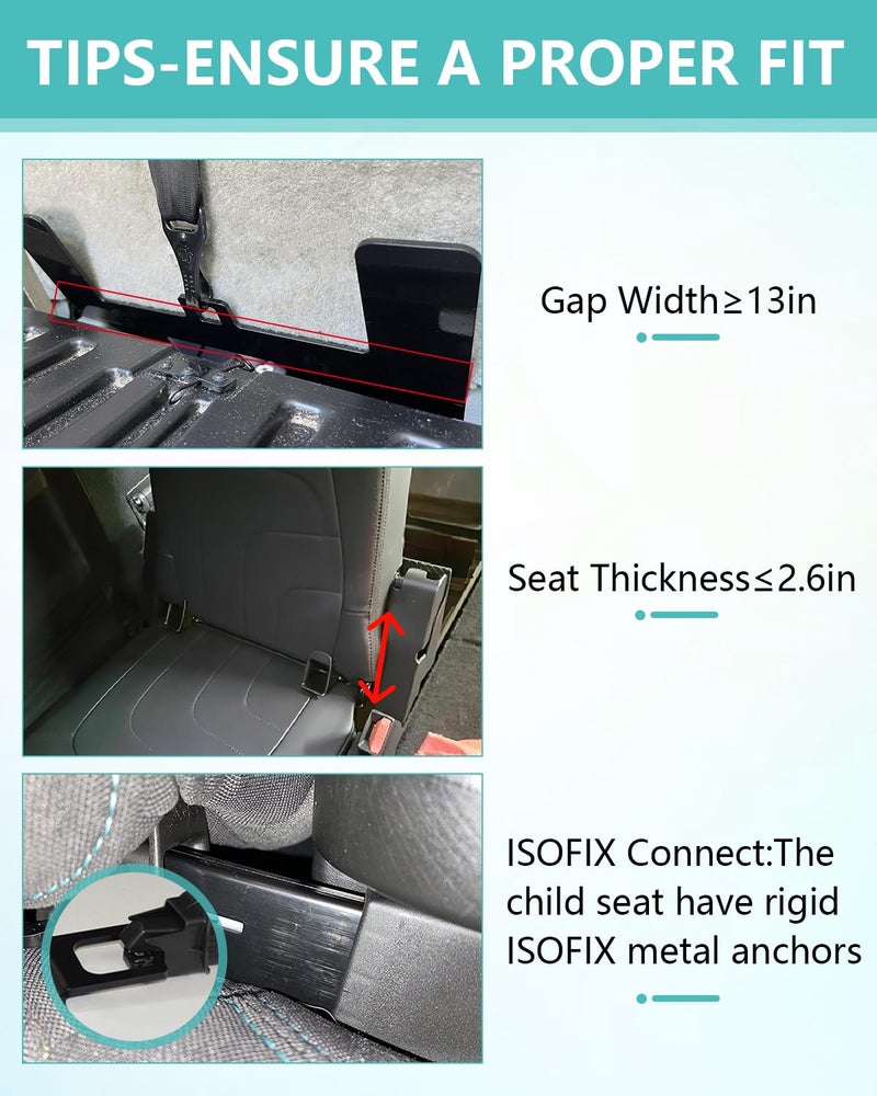 NORTHYUN Car Seat Latch Anchor Child Safety Seat Tether Kit Steel ISOFIX Latch Adapter for ISOFIX Interface Restraint Anchor Mounting Kit - Image 4