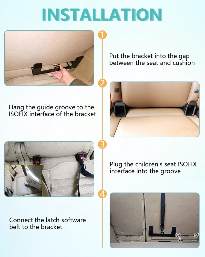 NORTHYUN Car Seat Latch Anchor Child Safety Seat Tether Kit Steel ISOFIX Latch Adapter for ISOFIX Interface Restraint Anchor Mounting Kit - Image 5