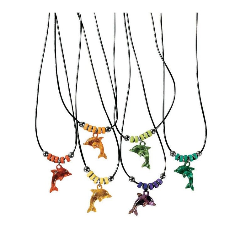 Fun Express - Acrylic Dolphin Necklace W/Jewel Eye - Jewelry - Necklaces - Necklaces - Novelty - 12 Pieces - Image 3