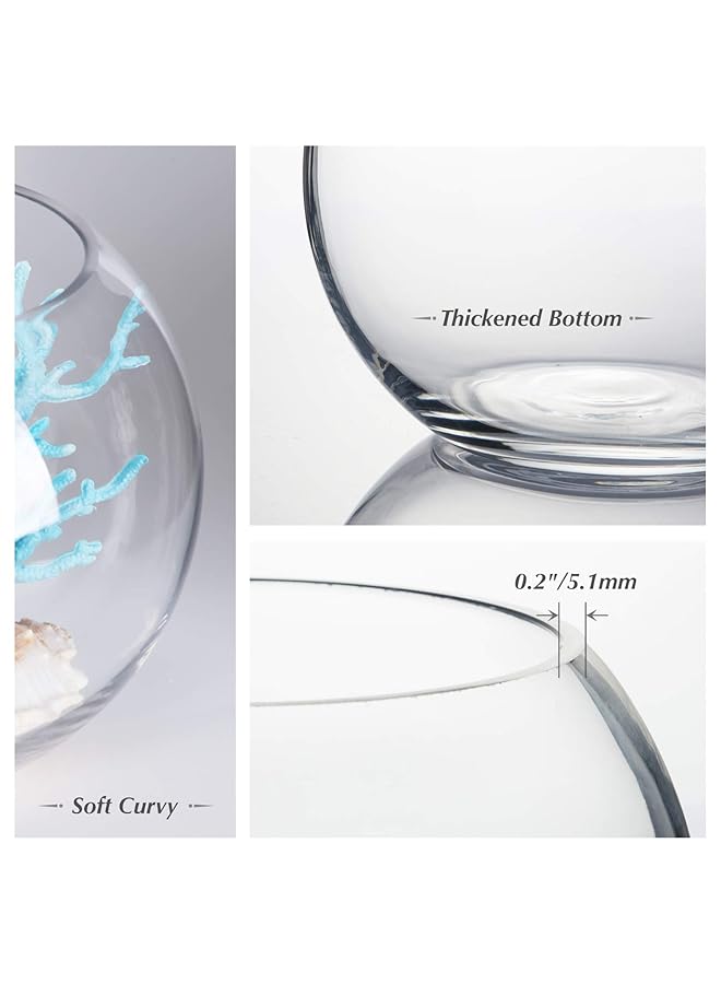 erorex Bowl Glass Vase Diameter 6 Inch Height 4.5 Inch Open Width 4 Inch Multiple Sizes Choices Clear Bubble Planter Terrarium Fish Bowl For Wedding Event Home Decor 1 Piece Vbw0006A - Image 3