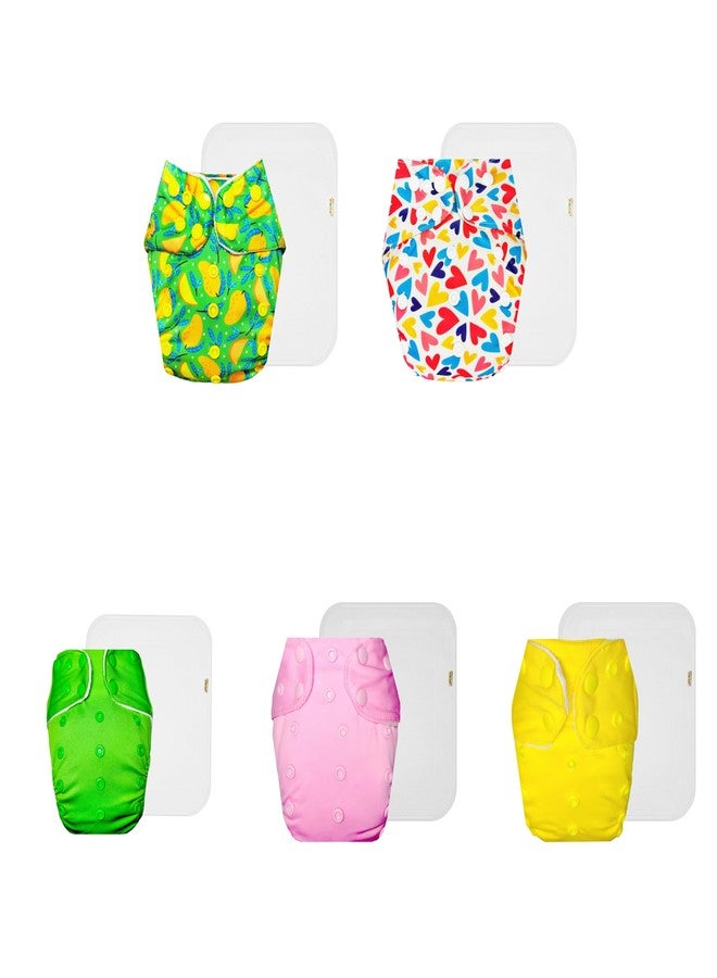 حفاضات دمبلدو القماشية الممتازة مع حشوة قطنية (عبوة من 5) | مضادة للحساسية | تسمح بمرور الهواء | سهلة التنظيف | ضرورية للاستخدام اليومي | من 3 أشهر إلى 3 سنوات | مناسبة للجنسين - Image 1