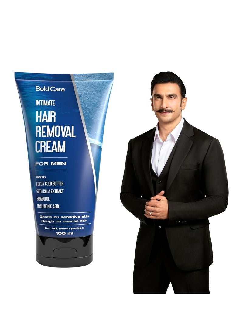 Bold Care Bold Care Intimate Hair Removal Cream for Men – Fast & Painless, Soothing for Unwanted Coarse Pubic Hair, Suitable For All Skin Types - 100ml  - Image 1