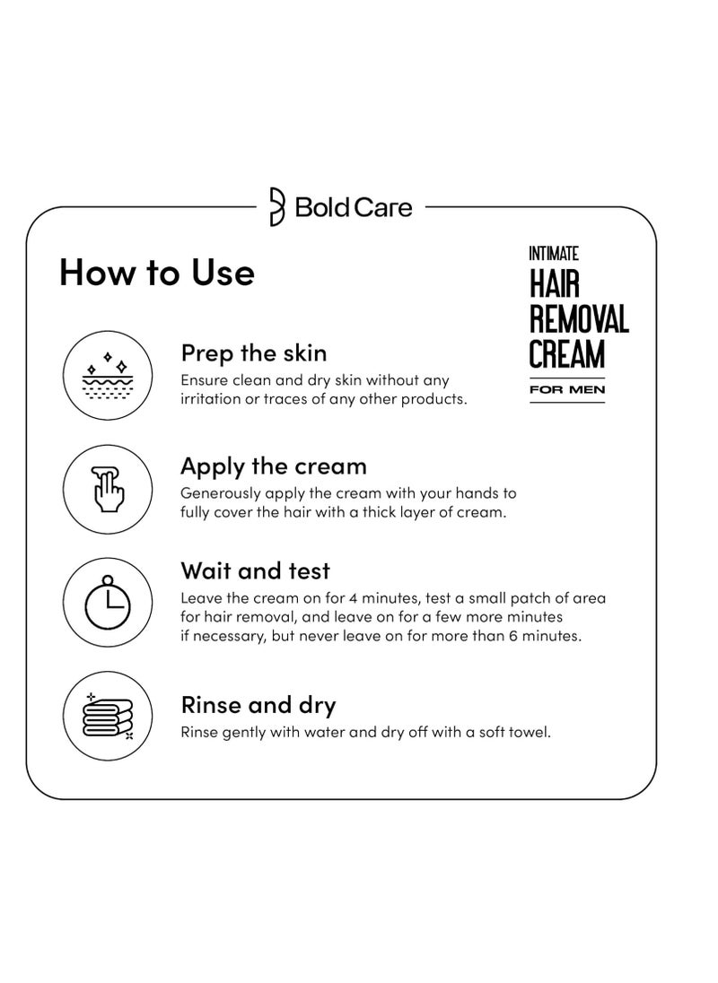 Bold Care Bold Care Intimate Hair Removal Cream for Men – Fast & Painless, Soothing for Unwanted Coarse Pubic Hair, Suitable For All Skin Types - 100ml  - Image 5