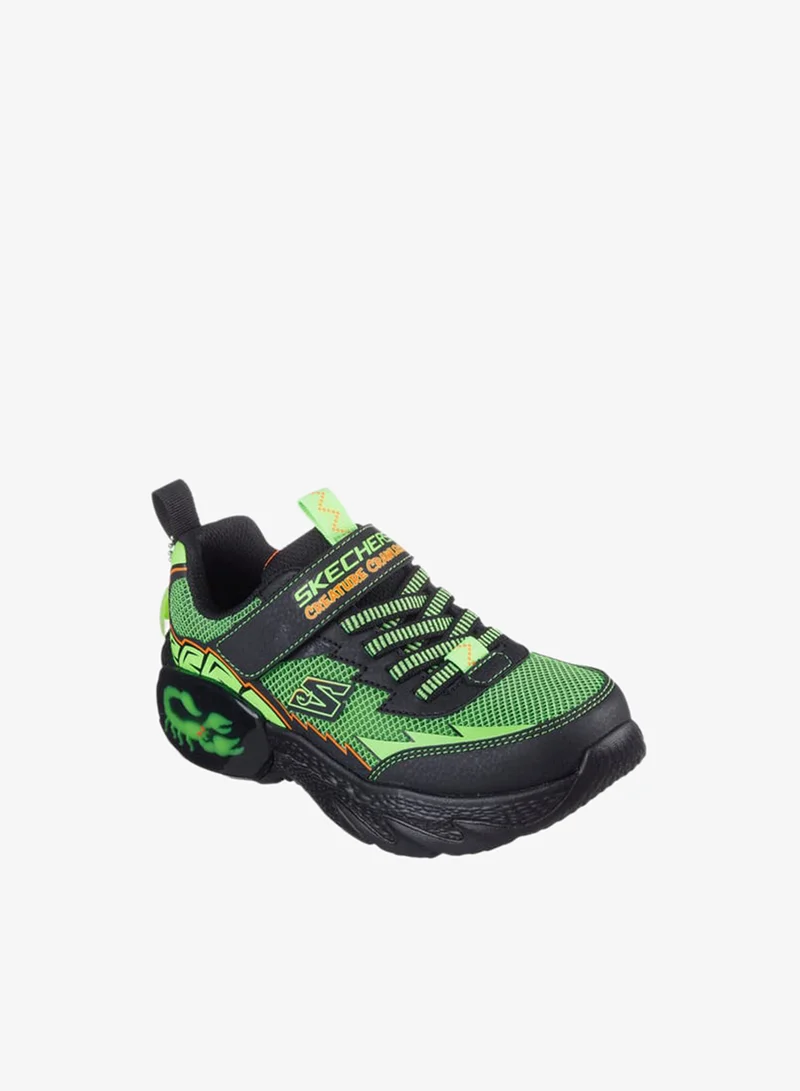 سكيتشرز أحذية رياضية للأولاد بتفاصيل شعار وإغلاق بشريط لاصق - كريتشر كراولرز
