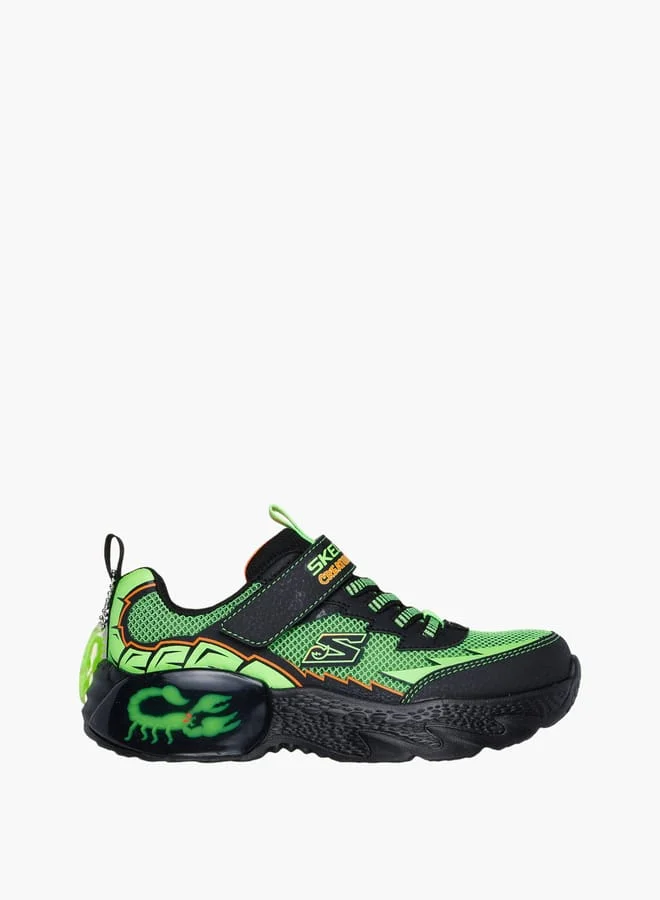 سكيتشرز Boys' Logo Detail Sneakers With Hook And Loop Closure - Creaturecrawlers
