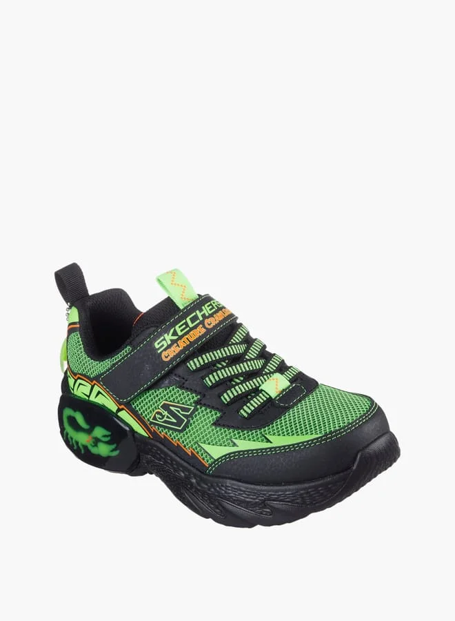 سكيتشرز Boys' Logo Detail Sneakers With Hook And Loop Closure - Creaturecrawlers