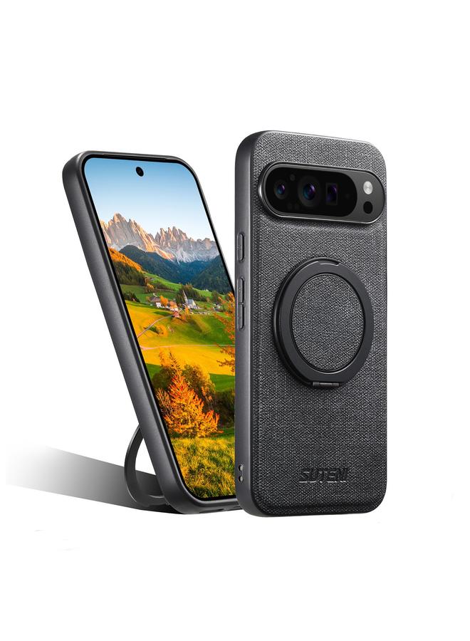 سوتين جراب لهاتف Google Pixel 7 G3 مع حامل دوار 360 درجة من MagSafe مصنوع من جلد الدنيم - Image 5