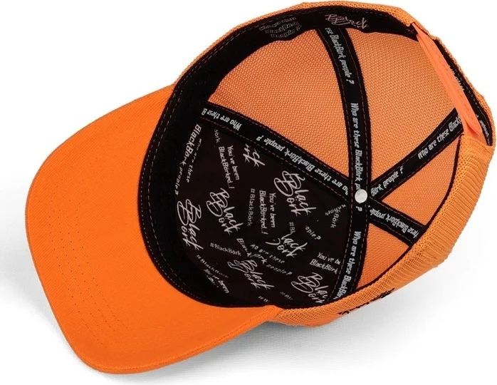 Black Börk V1 Trucker Kids Boss - 1bs Code Logo Unisex Neon Orange Kids Hat