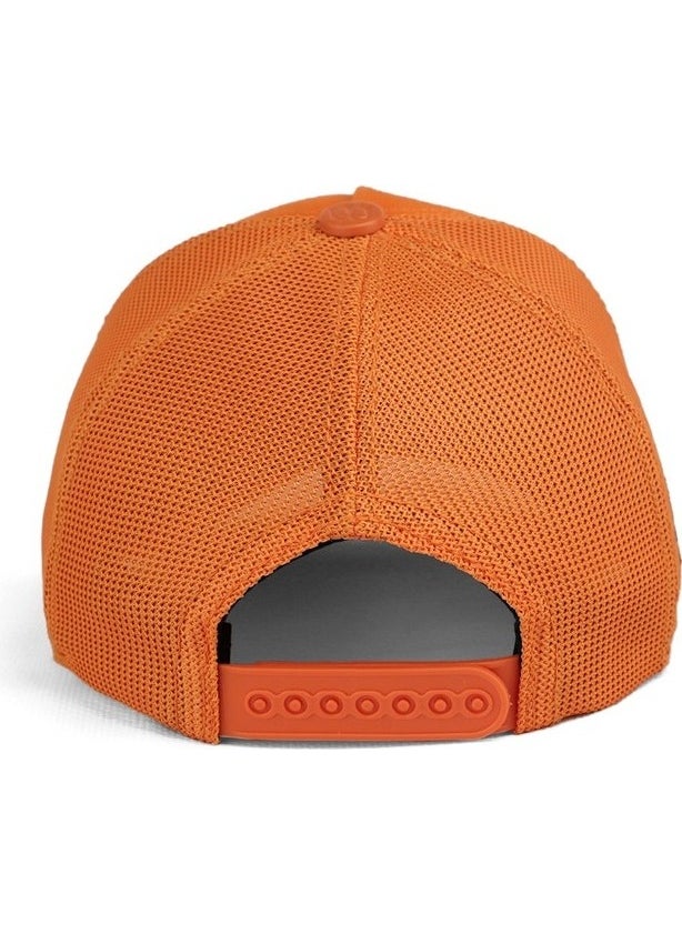 Black Börk V1 Trucker Kids Boss - 1bs Code Logo Unisex Neon Orange Kids Hat  - Image 5