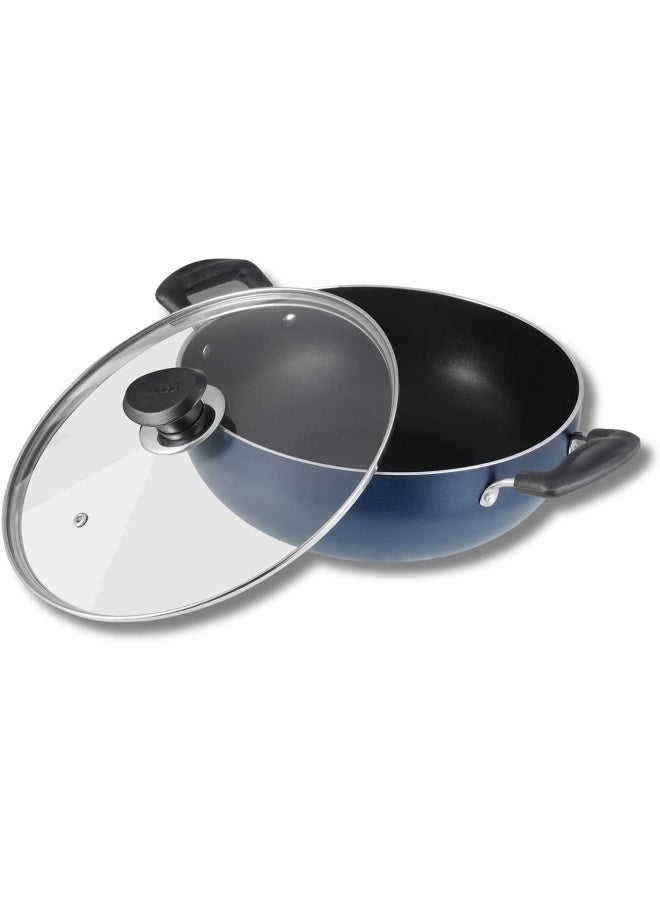 Vinod Zest Non-Stick Deep Kadai with Glass Lid - 26 cm, 4.1 L - Image 1