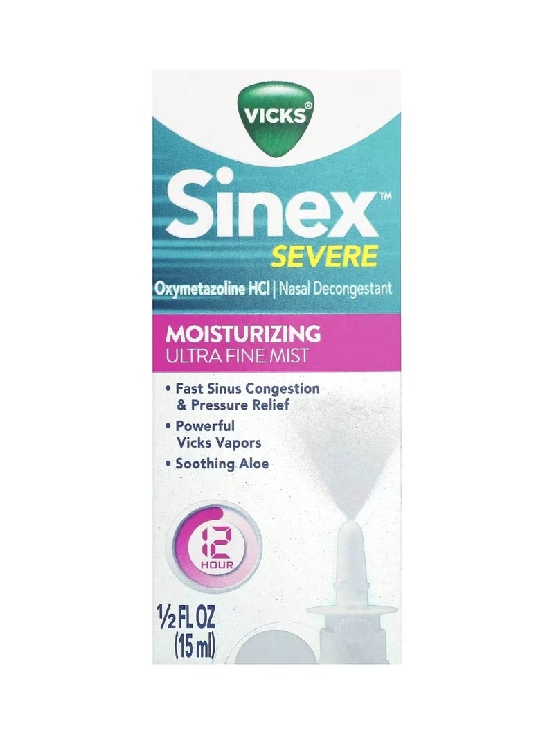 Vicks Sinex Severe Moisturizing Ultra Fine Mist 0.5 fl oz (15 ml) - Image 2