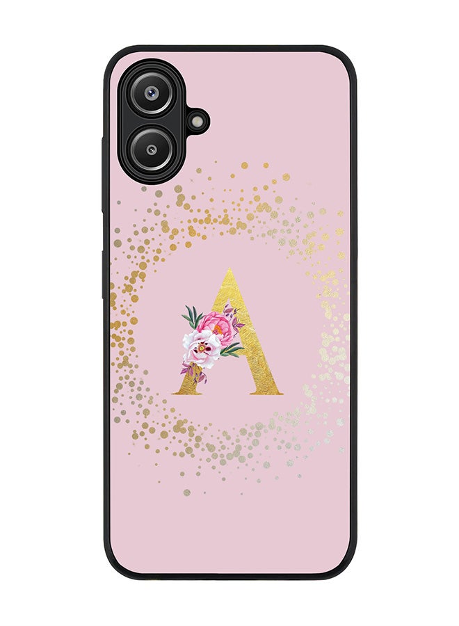 Stylizedd For Samsung Galaxy A06 Case,Slim fit Camera Protection, Shockproof Thin Phone cover - Custom Monogram Floral - A (Pink ) - Image 1