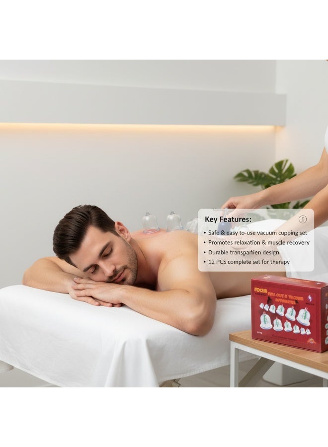 FOCUS Islamic Cupping Therapy Set – 12 Cups with Hand Pump for Pain Relief & Blood Circulation - Image 4