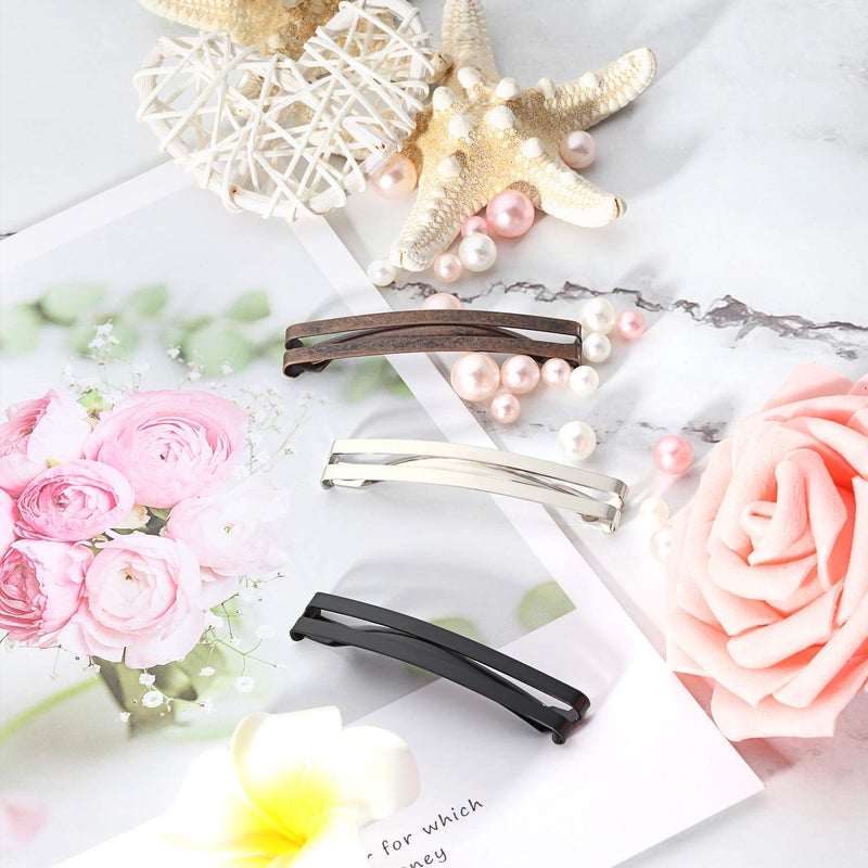 Hotop 30 Pieces Hair Clip, Open Center Domed Metal Barrettes, Assorted Colors (Black, Brown, Silver), Universal Size, Lightweight, Durable, for Girls and Women - Image 5