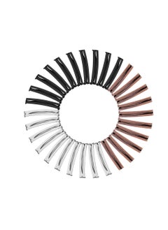 Hotop 30 Pieces Hair Clip, Open Center Domed Metal Barrettes, Assorted Colors (Black, Brown, Silver), Universal Size, Lightweight, Durable, for Girls and Women  - Image 1