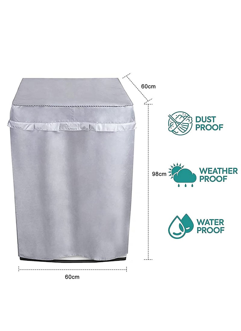 Arabest Washing Machine Cover, Oxford Cloth Full-Automatic Wave Wheel Washing Machine Cover, Top Load Dryer Cover, Thickening Double-Sided Silver Coated Fabric Waterproof Sunscreen Dust-Proof Cover  - Image 3