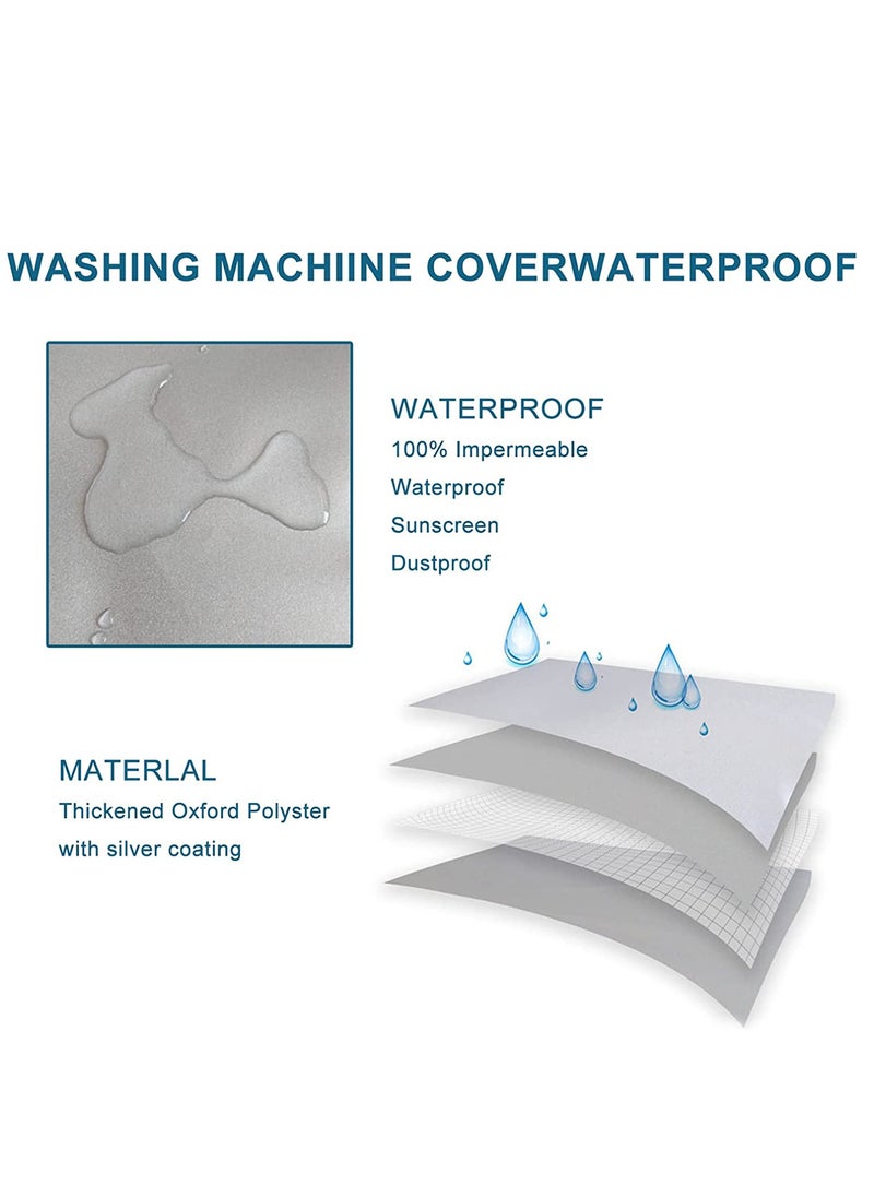 Arabest Washing Machine Cover, Oxford Cloth Full-Automatic Wave Wheel Washing Machine Cover, Top Load Dryer Cover, Thickening Double-Sided Silver Coated Fabric Waterproof Sunscreen Dust-Proof Cover  - Image 5