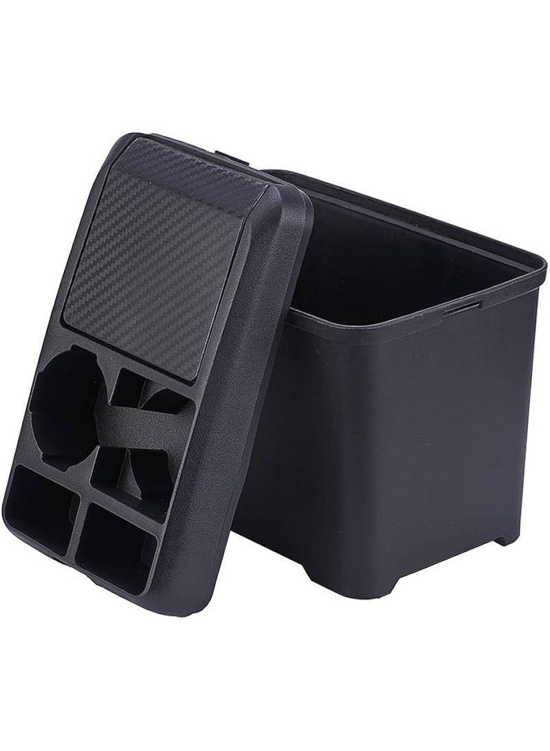 Multifunctional 7L Rear Car Organizer for Cars Without a Console - Durable Plastic Container with Tight Press-Lid Cap, Dual Cup Holders and Pockets for Organizing Items (Phone, Keys, and Cards) - Ideal for Back Seats - Image 4