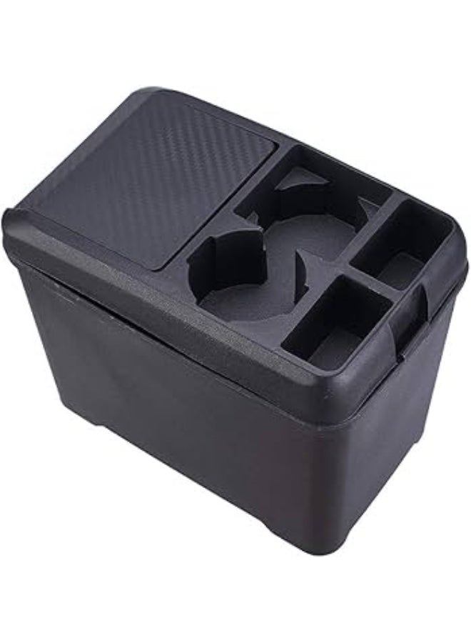 Multifunctional 7L Rear Car Organizer for Cars Without a Console - Durable Plastic Container with Tight Press-Lid Cap, Dual Cup Holders and Pockets for Organizing Items (Phone, Keys, and Cards) - Ideal for Back Seats - Image 3