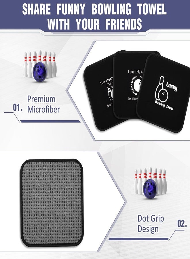 Aoriher 3 Pieces Bowling Ball Towel Shammy Pad Rag Bowling Ball Microfiber Towel Easy Wipe Off Grip for Cleaning from Dirt Oil Accessories (Stylish,7.8 x 7.8 Inch,Black, White) - Image 5