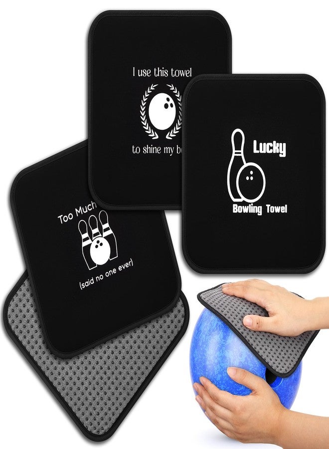 Aoriher 3 Pieces Bowling Ball Towel Shammy Pad Rag Bowling Ball Microfiber Towel Easy Wipe Off Grip for Cleaning from Dirt Oil Accessories (Stylish,7.8 x 7.8 Inch,Black, White) - Image 1