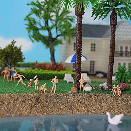 Evemodel P8718 40pcs Model Trains Swimming Figures 1:87 Scale HO Scale People Scenery Layout Landscape Miniature - Image 5