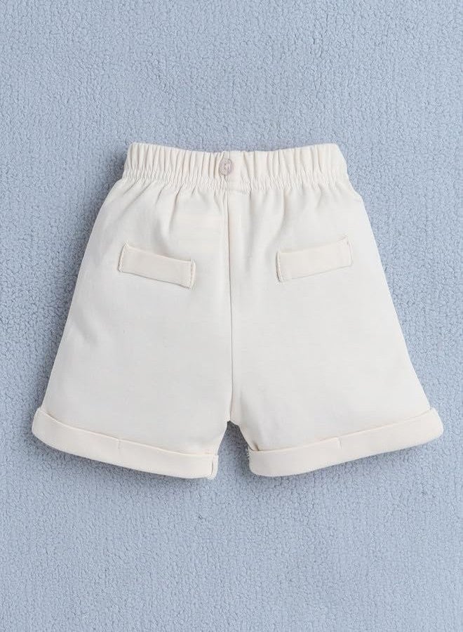 BUMZEE Boys Cotton Half Sleeves Shirt & Short Set With Bow Suspender & Cap Teal & Beige - 6-12 Months (Peb10532C-tel) - Image 5